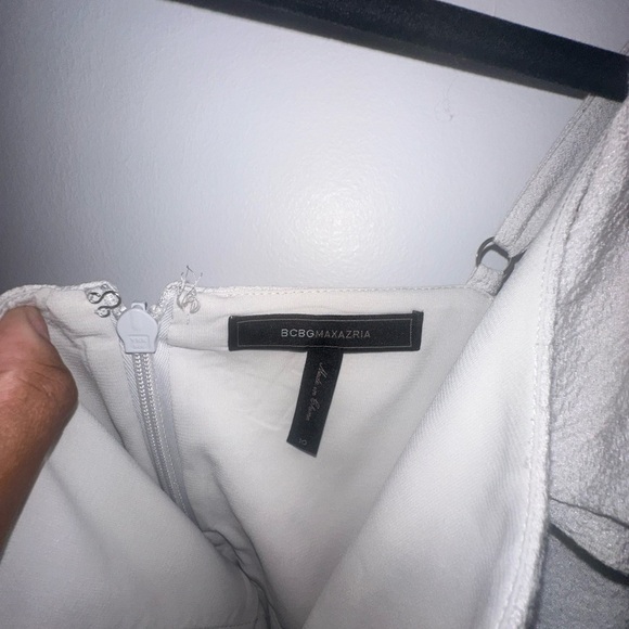 BCBGMaxAzria White One-Shoulder Ruffle Dress - Picture 2 of 2